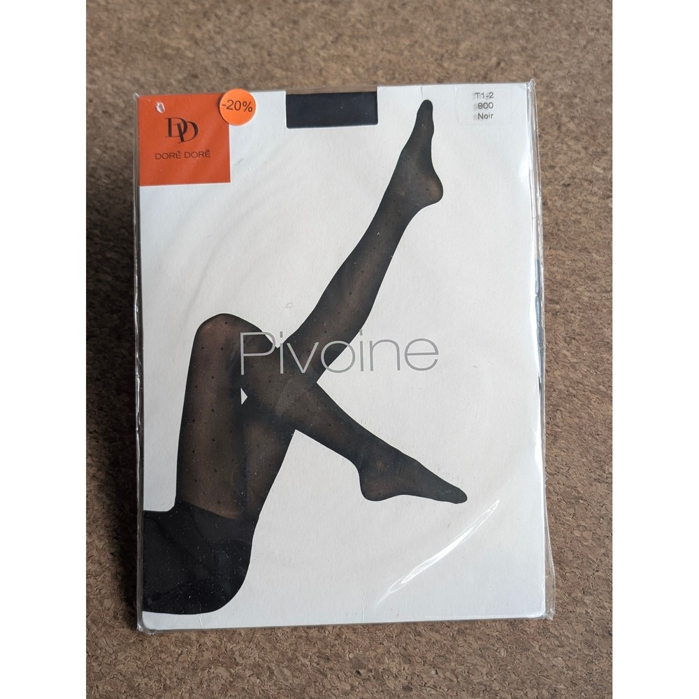 Doré‎ Doré Pivoine Fashion Tights Polka Dot Black T1-2 Small Medium NIP France